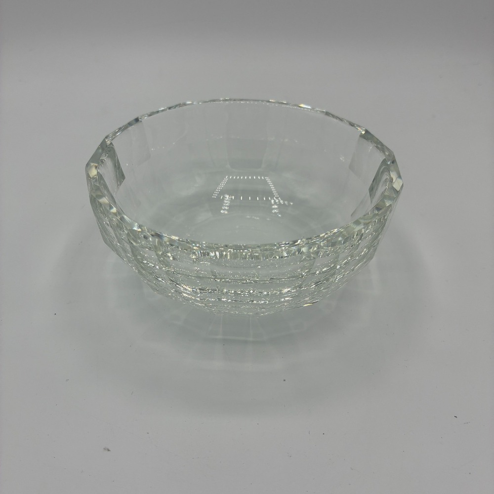 Oleg Cassini Preston 4.5" Round Clear Crystal Bowl Signed 116421